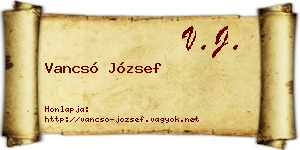 Vancsó József névjegykártya